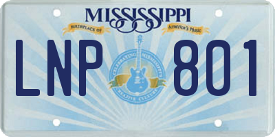 MS license plate LNP801
