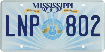 MS license plate LNP802