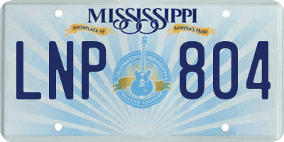 MS license plate LNP804
