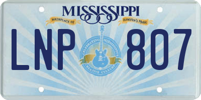 MS license plate LNP807