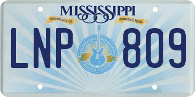 MS license plate LNP809