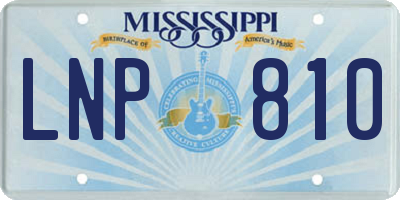 MS license plate LNP810
