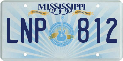 MS license plate LNP812
