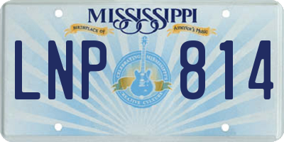 MS license plate LNP814
