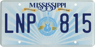 MS license plate LNP815