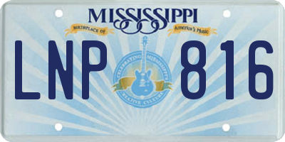 MS license plate LNP816