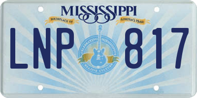 MS license plate LNP817
