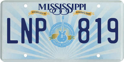MS license plate LNP819