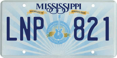 MS license plate LNP821