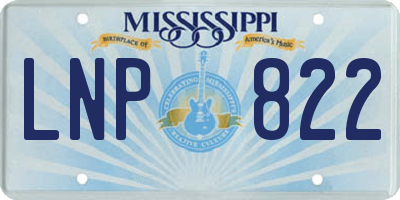 MS license plate LNP822
