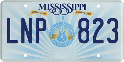MS license plate LNP823
