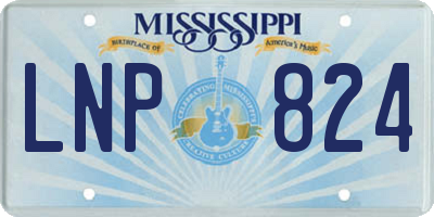 MS license plate LNP824