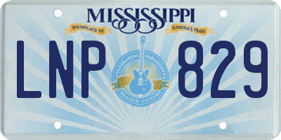 MS license plate LNP829