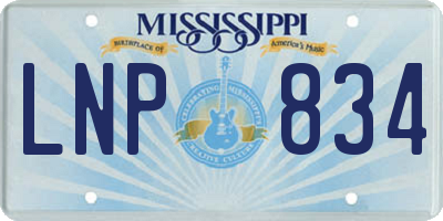 MS license plate LNP834