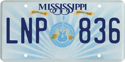 MS license plate LNP836