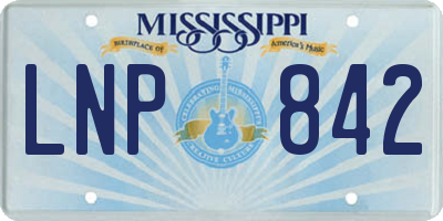 MS license plate LNP842