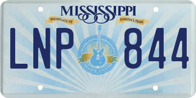 MS license plate LNP844