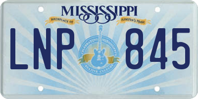 MS license plate LNP845