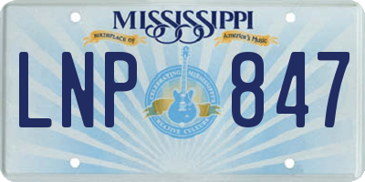 MS license plate LNP847