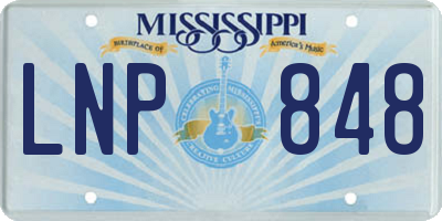 MS license plate LNP848