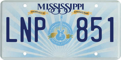 MS license plate LNP851