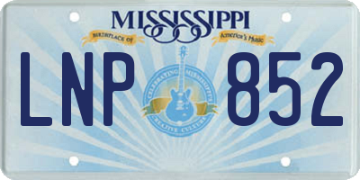 MS license plate LNP852