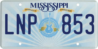 MS license plate LNP853