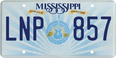 MS license plate LNP857