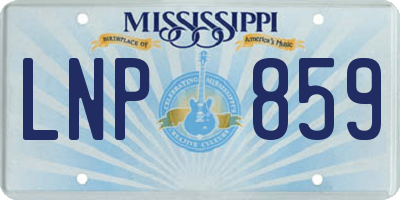 MS license plate LNP859