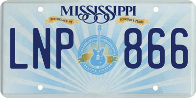 MS license plate LNP866