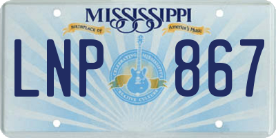MS license plate LNP867
