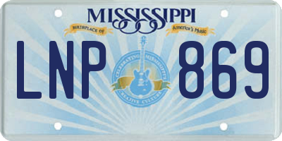 MS license plate LNP869