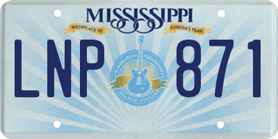 MS license plate LNP871