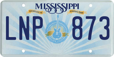MS license plate LNP873