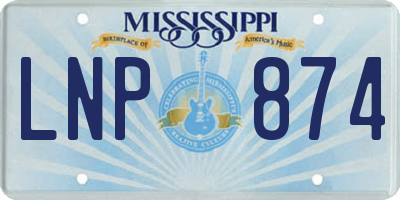 MS license plate LNP874