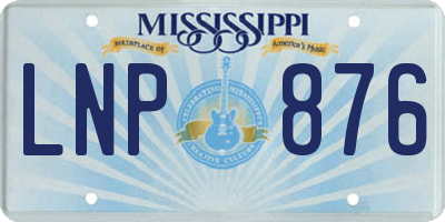 MS license plate LNP876