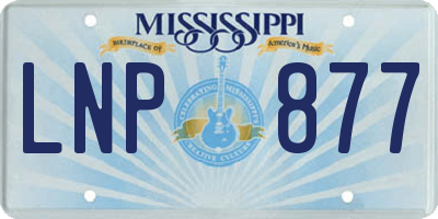 MS license plate LNP877