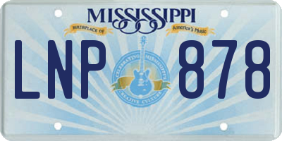 MS license plate LNP878