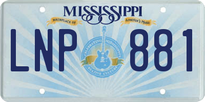 MS license plate LNP881