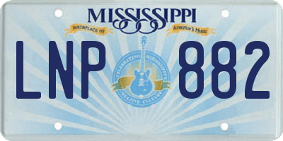 MS license plate LNP882