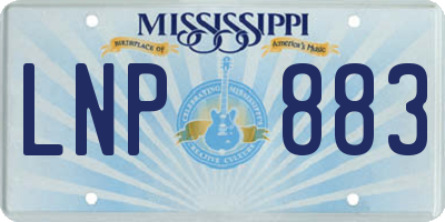 MS license plate LNP883