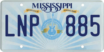 MS license plate LNP885