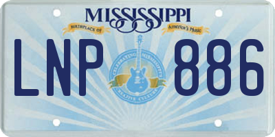 MS license plate LNP886