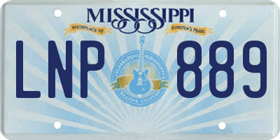 MS license plate LNP889