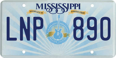 MS license plate LNP890