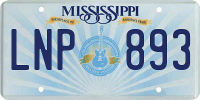 MS license plate LNP893