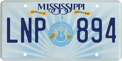 MS license plate LNP894