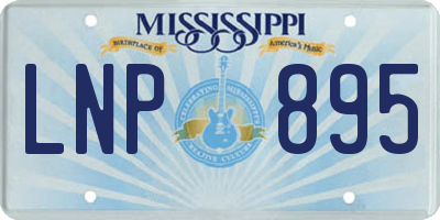 MS license plate LNP895