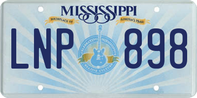 MS license plate LNP898