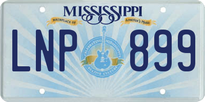 MS license plate LNP899